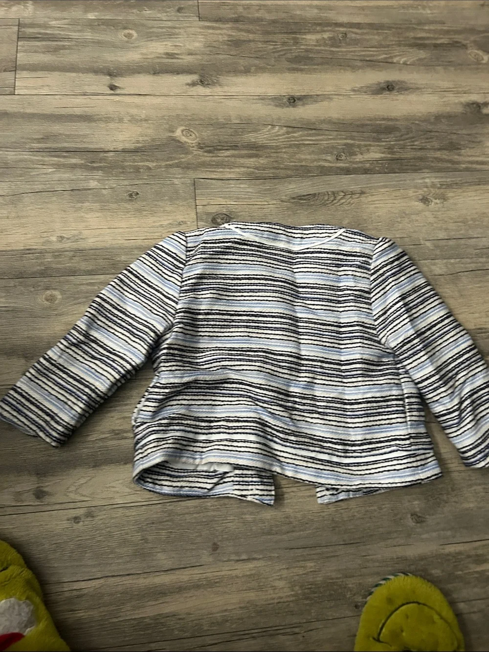 Janie and Jack Striped Knit Blazer - Blue, White & Black